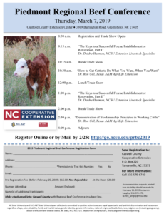 Cover photo for 2019 Piedmont Regional Beef Conference