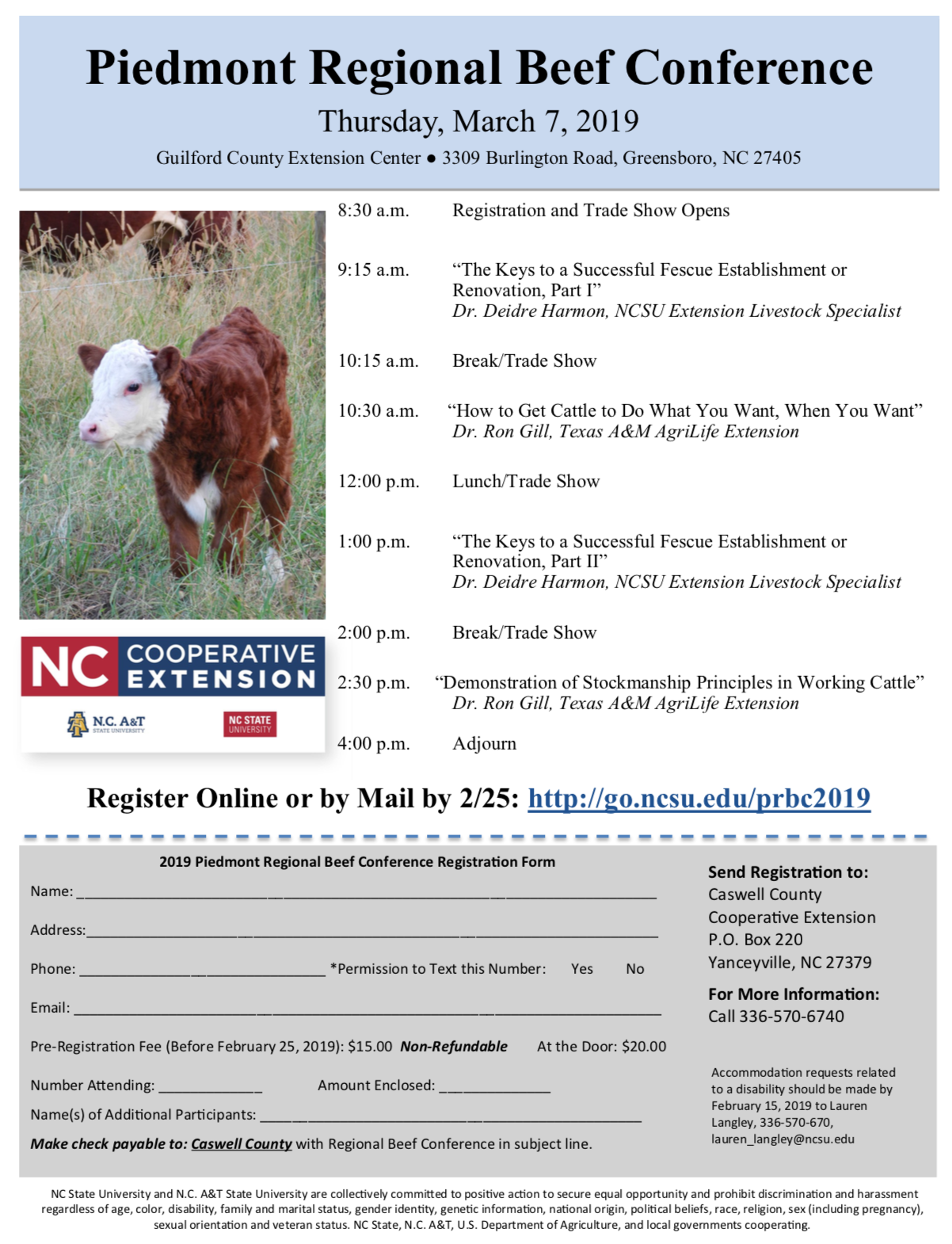 Piedmont Regional Beef Conference flyer image