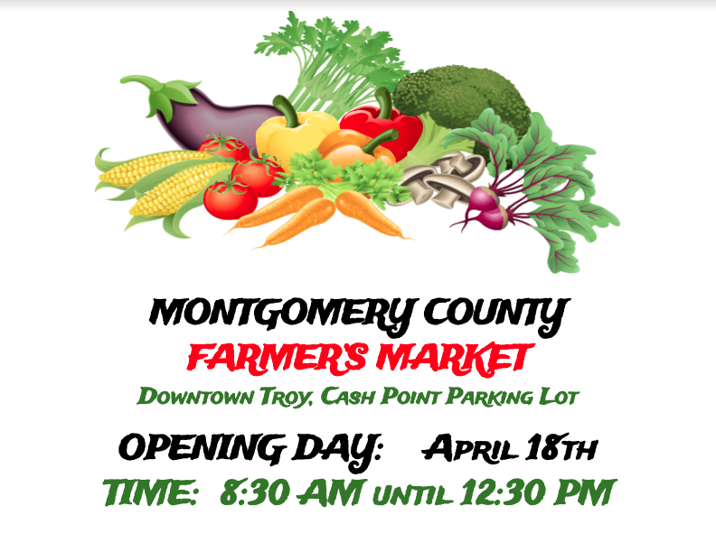 Montgomery County Farmer's Market Flyer for Opening Day