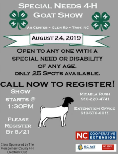 Special Needs Goat Show Flier