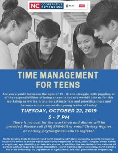 Time Management for Teens flyer image