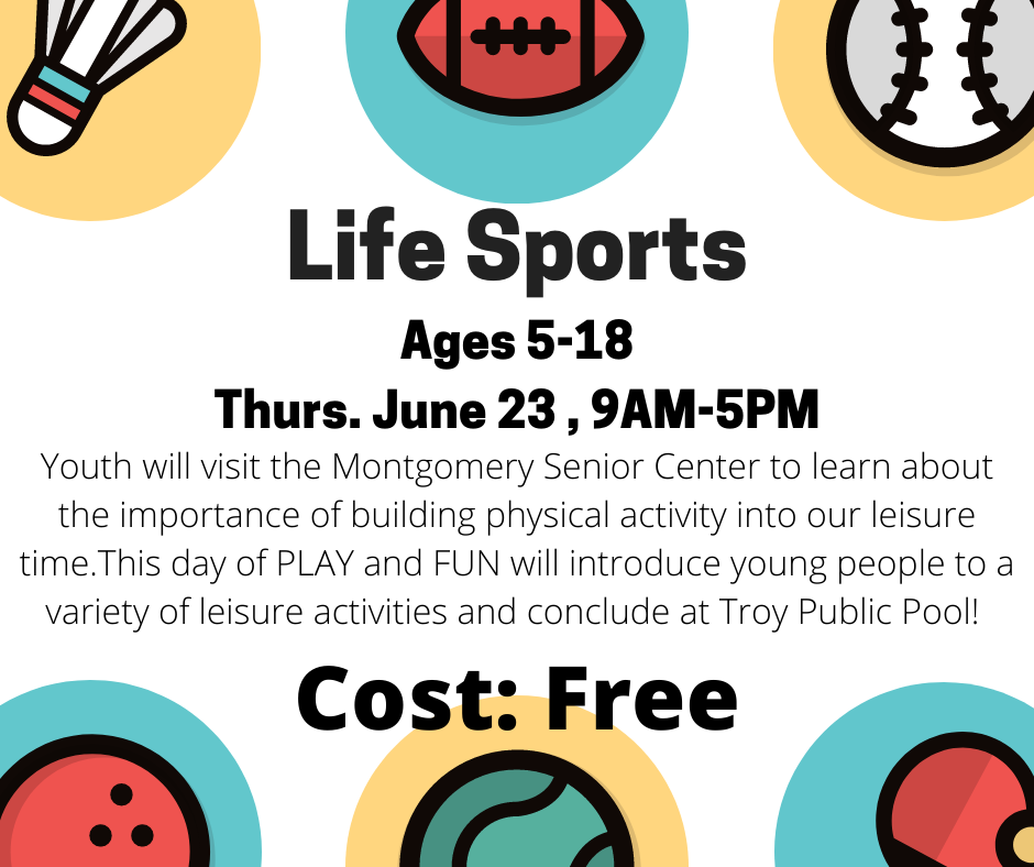 A flyer for the Life Sports program.
