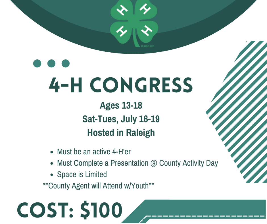 A flyer for the 4-H Congress.