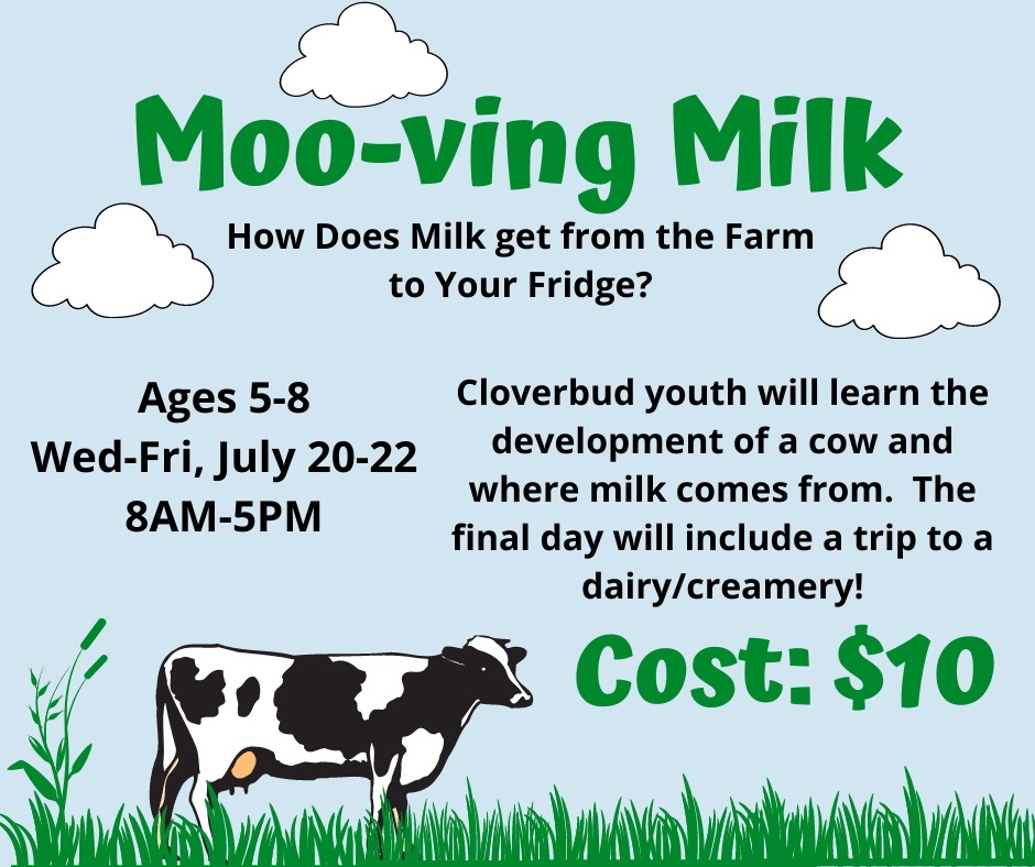 A flyer or the Moo-ving Milk program. 
