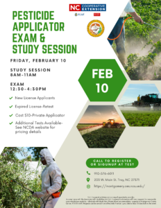 Cover photo for February 10: NC Pesticide Applicator Exam & Study Session