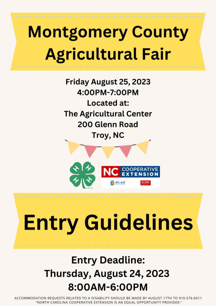 2023 Montgomery County Agricultural Fair N.C. Cooperative Extension