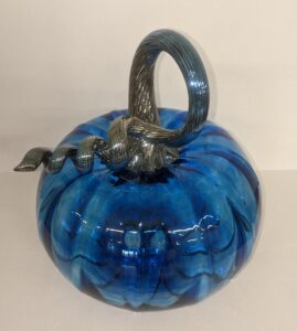 Blue glass pumpkin